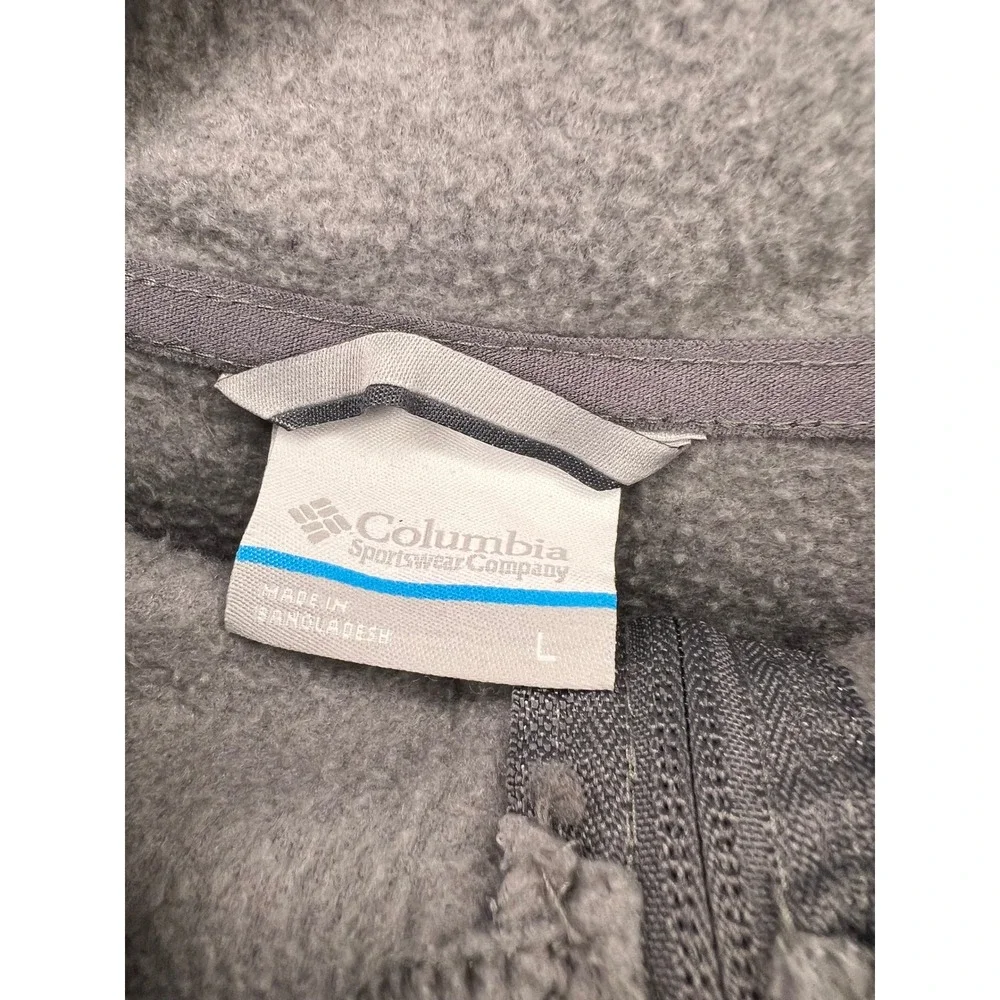 Columbia Mens Fleece Hoodie Full Zip Jacket Pockets Gray Large